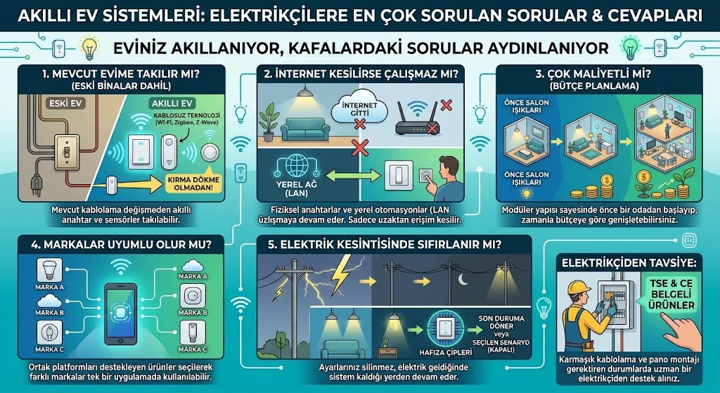 Akıllı Ev Sistemleri Hakkında Elektrikçilere En Çok Sorulan Sorular ve Cevapları